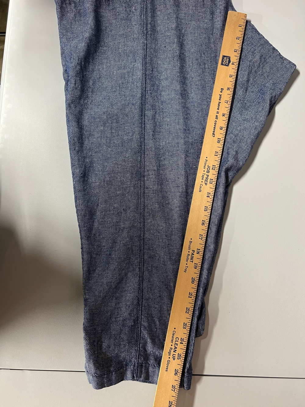 Old Navy High Rise Linen Crop Pants Chambray Women’s 3X - Picture 9 of 10